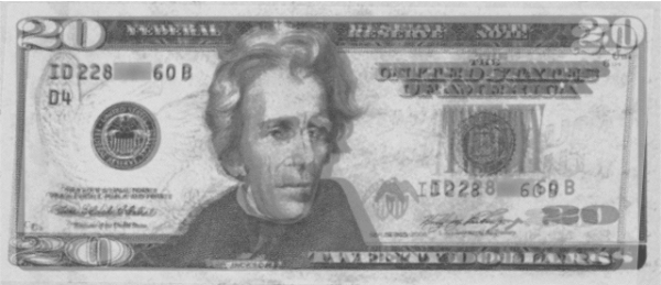 copy of a copy of a copy of a $20 bill